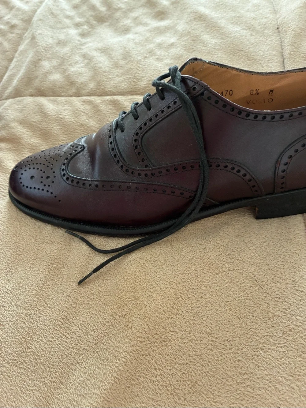 Bruno Magli Black Wingtip Leather Oxfords